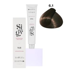 Крем-фарба для волосся Sinergy №6/1 Попелястий темно-русий 100 мл - 00-00005494