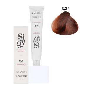 Крем-фарба для волосся Sinergy №6/34 Золотисто-мідний темно-русий 100 мл - 00-00009754