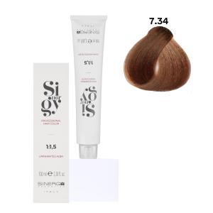 Крем-фарба для волосся Sinergy №7/34 Золотисто-мідний русий 100 мл - 00-00009755
