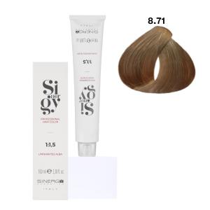 Крем-фарба для волосся Sinergy №8/71 світло русявий коричнево-попелястий 100 мл - 00-00009784