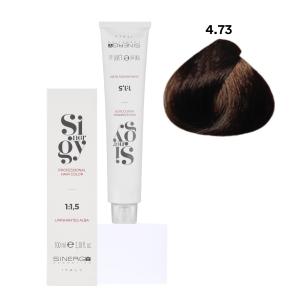 Крем-фарба для волосся Sinergy №4/73 Коричневий каштан 100 мл - 00-00009786