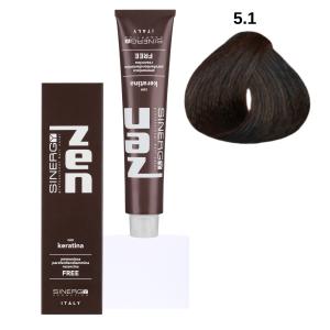 Безаміачна крем-фарба для волосся Sinergy №5/1 Попелястий світлий каштан 100 мл - 00-00009845