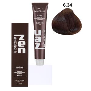 Безаміачна крем-фарба для волосся Sinergy №6/34 Темно-русий мідно-золотистий 100 мл - 00-00009851