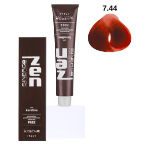 Безаміачна крем-фарба для волосся Sinergy №7/44 Інтенсивний мідний русий 100 мл - 00-00009855