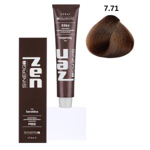 Безаміачна крем-фарба для волосся ZEN Sinergy 7/71 русий коричнево-попелястий 100 мл - 00-00009859