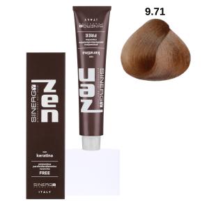 Безаміачна крем-фарба для волосся ZEN Sinergy 9/71 темний блонд коричнево-попелястий 100 мл - 00-00009861